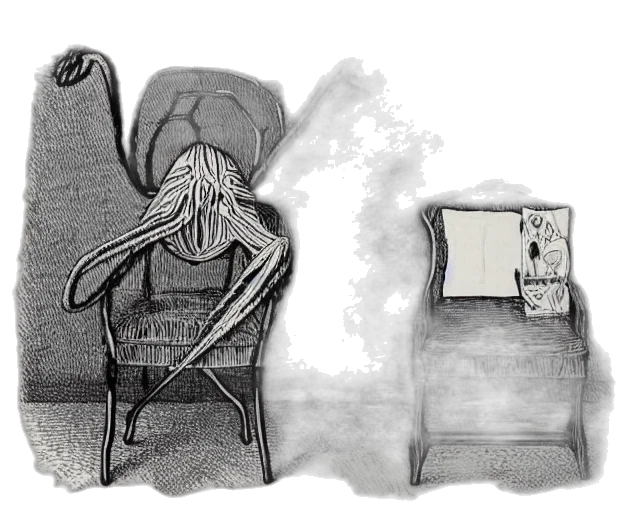 furniture, mask, creature, concept art transparent PNG cut-out