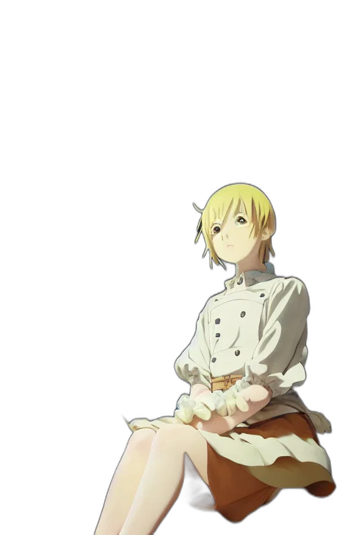 dress, staff, jacket, crown, anime, concept art, pixel art, cartoon transparent PNG cut-out