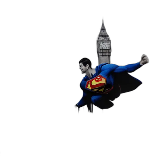 comic book art, concept art, 3d render, cartoon, old, polaroid, photo, superman transparent PNG cut-out