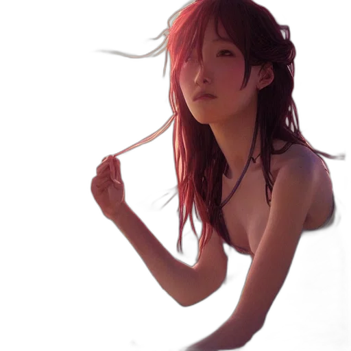 hair, staff, creature, dress transparent PNG cut-out