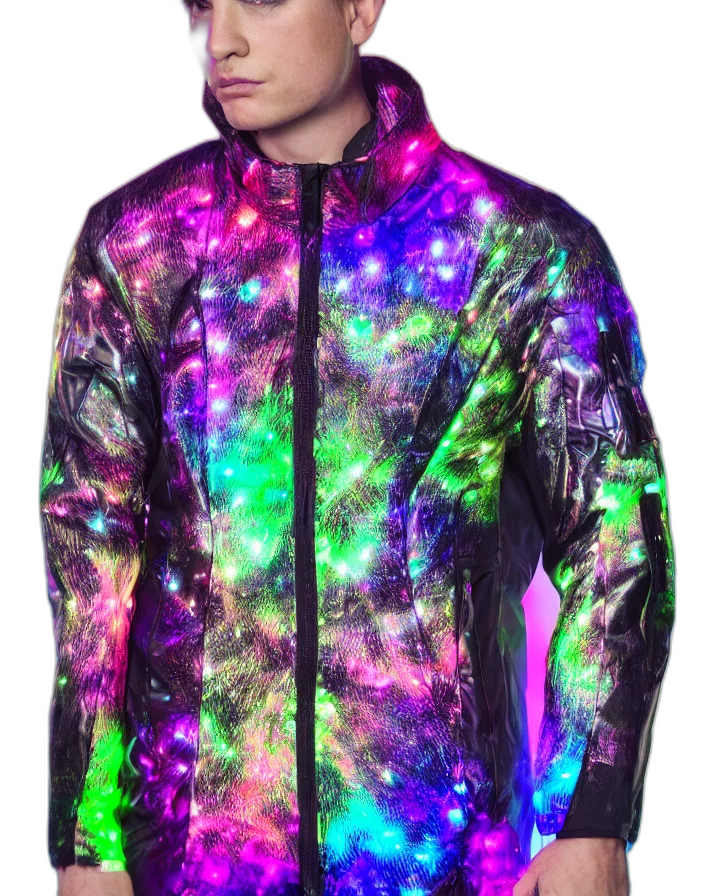 jacket, cyberpunk, vaporwave, outer space transparent PNG cut-out