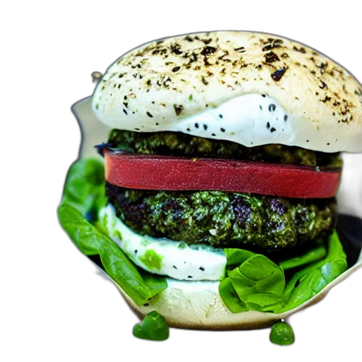food, 3d render, photorealistic, pixel art, pesto, truffle, burrata, burger transparent PNG cut-out