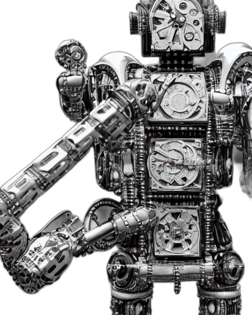 robot, cyberpunk, made, out transparent PNG cut-out