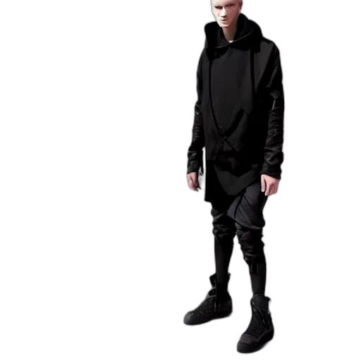 jacket, staff, creature, cyberpunk transparent PNG cut-out