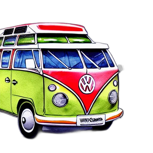 car, photorealistic, watercolor, 3d render, concept art, fisheye, perspective, caricature transparent PNG cut-out
