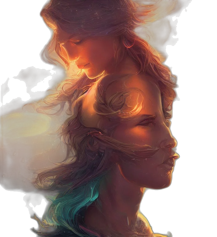 face, mask, crown, fantasy art transparent PNG cut-out