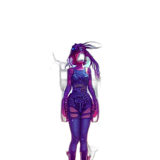 dress, robot, jacket, mask, cyberpunk, concept art, pixel art, fantasy art transparent PNG cut-out