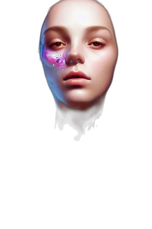 face, mask, robot, creature, cyberpunk, concept art, fantasy art, photorealistic transparent PNG cut-out