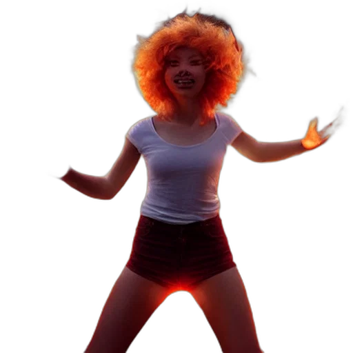 creature, hair, mask, staff transparent PNG cut-out