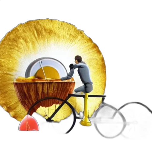 umbrella, concept art, 3d render, golden transparent PNG cut-out