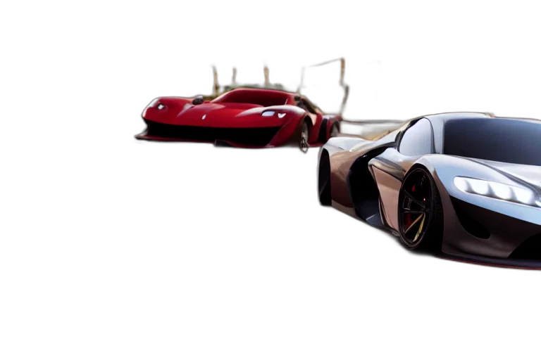 car, 3d render, concept art, photorealistic transparent PNG cut-out