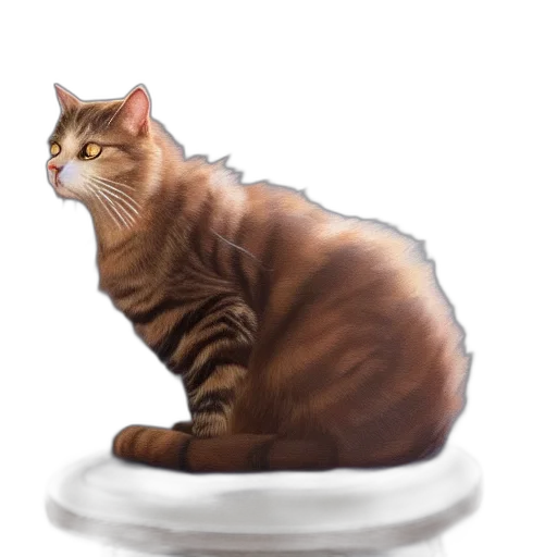 animal, creature, food, concept art, photorealistic, 3d render, watercolor, cat transparent PNG cut-out