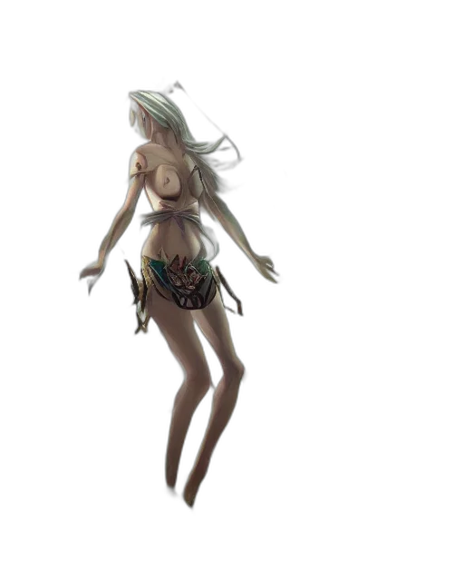 dress, creature, staff, concept art transparent PNG cut-out