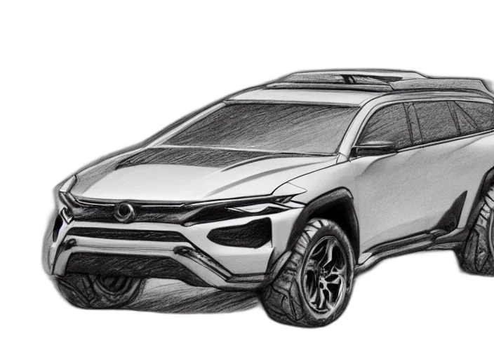 car, pencil sketch, photorealistic, concept art, 3d render, concept, non, coloring transparent PNG cut-out