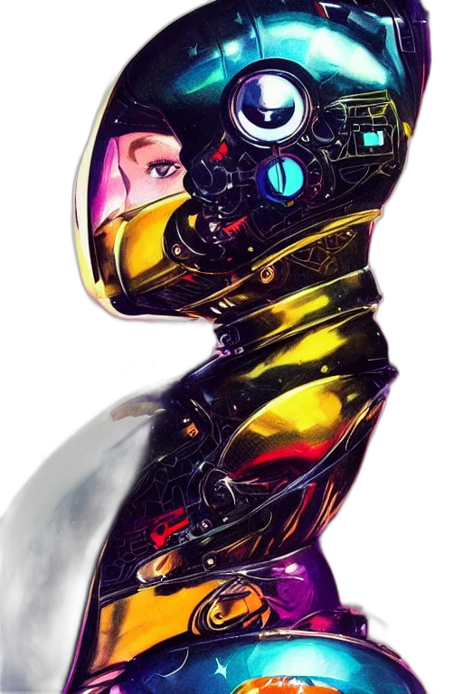 robot, mask, face, animal, concept art, comic book art, cyberpunk, 3d render transparent PNG cut-out