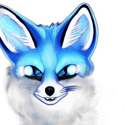 mask, animal, fantasy art, concept art, watercolor, photorealistic, blue, fennec transparent PNG cut-out