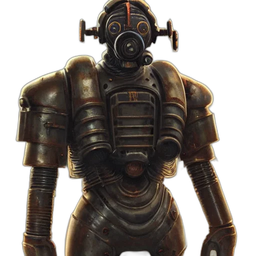 robot, mask, staff, creature transparent PNG cut-out