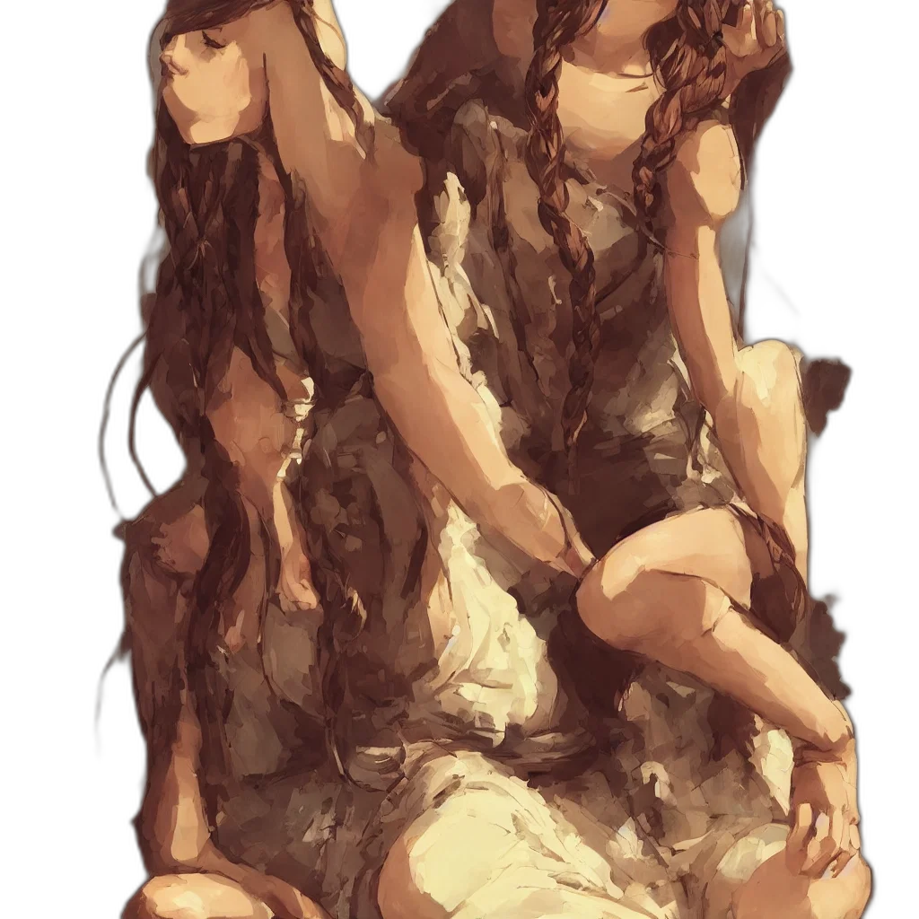 dress, hair, crown, creature, concept art, fantasy art, watercolor, pixel art transparent PNG cut-out