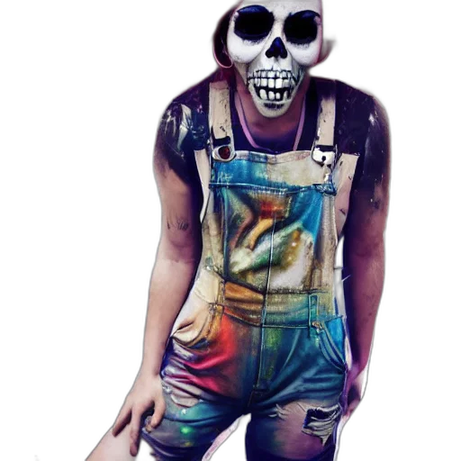 watercolor, cyberpunk, photorealistic, concept art, mixed, media, painting, grungy transparent PNG cut-out