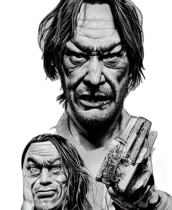 face, comic book art, concept art, photorealistic, pencil sketch, highly, detailed, ink transparent PNG cut-out