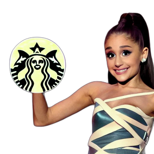 cartoon, anime, vaporwave, ariana, grande, face, star, bucks transparent PNG cut-out