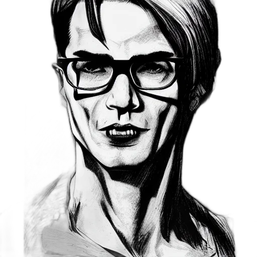 face, comic book art, cartoon, pencil sketch transparent PNG cut-out