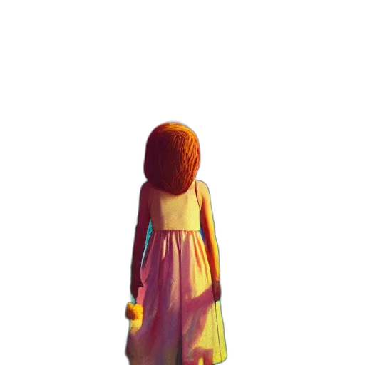 dress, hair, creature, robot transparent PNG cut-out