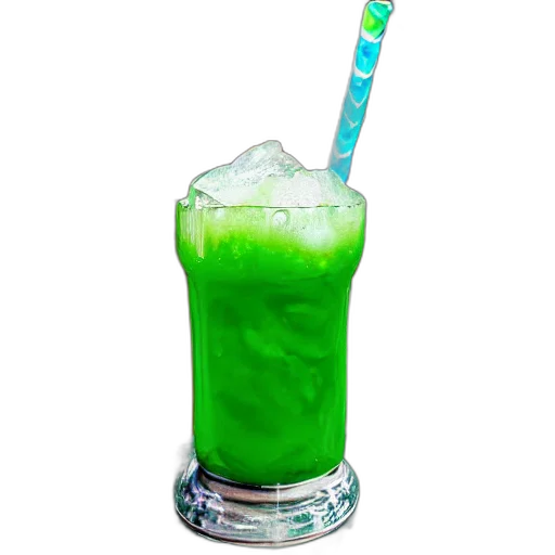 food, staff, bottle, weapon, 3d render, photorealistic, vaporwave, green transparent PNG cut-out