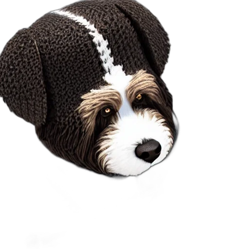 hat, animal, staff, photorealistic, 3d render, closeup, illustration, knitted transparent PNG cut-out