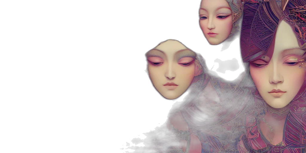 face, mask, creature, 3d render transparent PNG cut-out