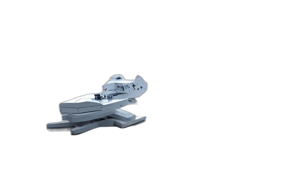 weapon, robot, 3d render, concept art, outer space, three, large, white transparent PNG cut-out