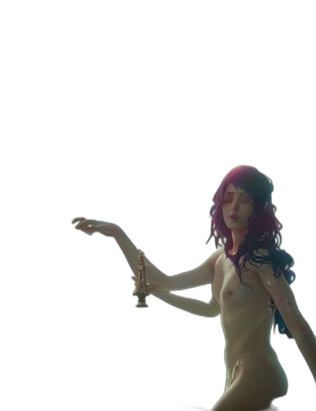 dress, creature, concept art, 3d render, vaporwave, underwater, outer space, fire transparent PNG cut-out