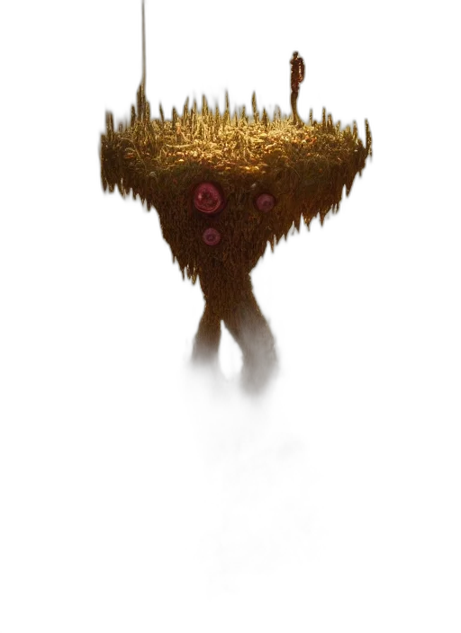 crown, tree, creature, hair, concept art, fantasy art, pixel art, 3d render transparent PNG cut-out