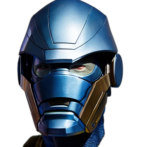 robot, mask, face, concept art, 3d render, comic book art, portrait, jonathan transparent PNG cut-out