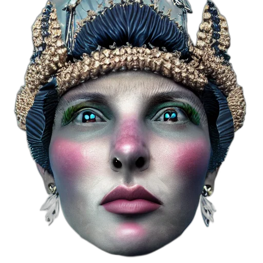 crown, mask, face, hat, photorealistic, fantasy art, 3d render, concept art transparent PNG cut-out