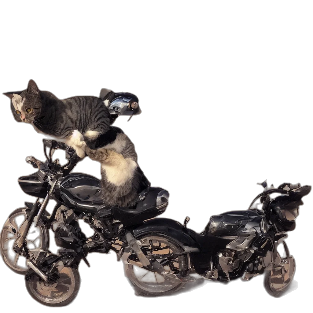 animal, car, photorealistic, 3d render, concept art, image, cat, riding transparent PNG cut-out