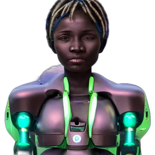robot, face, jewelry, staff transparent PNG cut-out