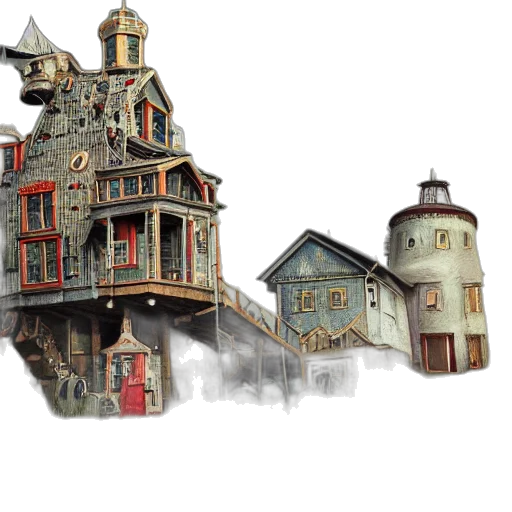 building, concept art, watercolor, fantasy art transparent PNG cut-out