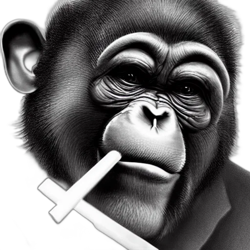 animal, staff, photorealistic, pencil sketch transparent PNG cut-out