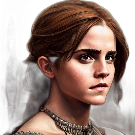 face, fantasy art, photorealistic, concept art, comic book art, golden, portrait, emma transparent PNG cut-out
