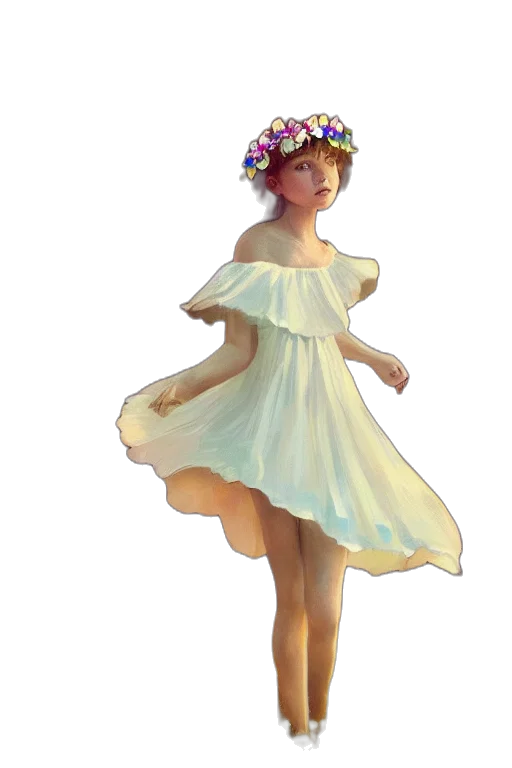 dress, crown, 3d render, concept art transparent PNG cut-out