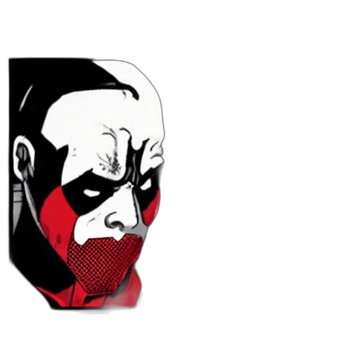 mask, face, comic book art, concept art, cartoon, pixel art, red, dead transparent PNG cut-out