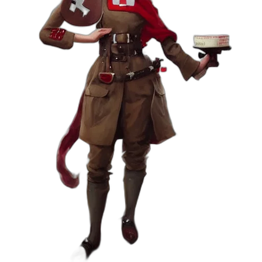 staff, weapon, hat, jacket transparent PNG cut-out