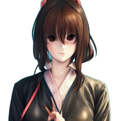 staff, weapon, jacket, face, anime, pixel art, fantasy art, concept art transparent PNG cut-out