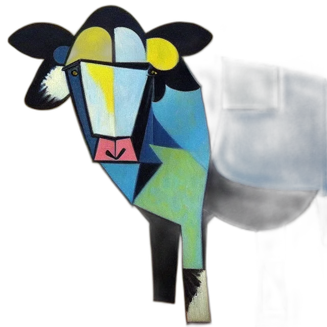 animal, concept art, beautiful, painting, cattle, picasso, hyperfine transparent PNG cut-out