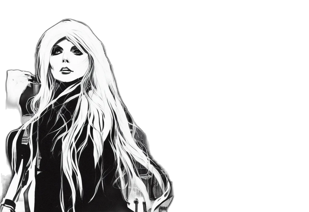 comic book art, concept art, cartoon, fantasy art, monochrome, dark, debbie, harry transparent PNG cut-out