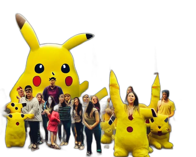 staff, 3d render, concept art, photograph, group, people, worshipping, giant transparent PNG cut-out