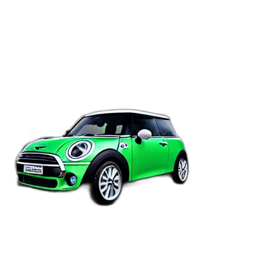 car, 3d render, photorealistic, concept art, green, photo, miniature, mini transparent PNG cut-out