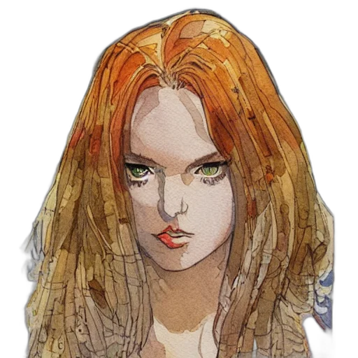 face, jacket, hair, mask, comic book art, watercolor, concept art, fantasy art transparent PNG cut-out