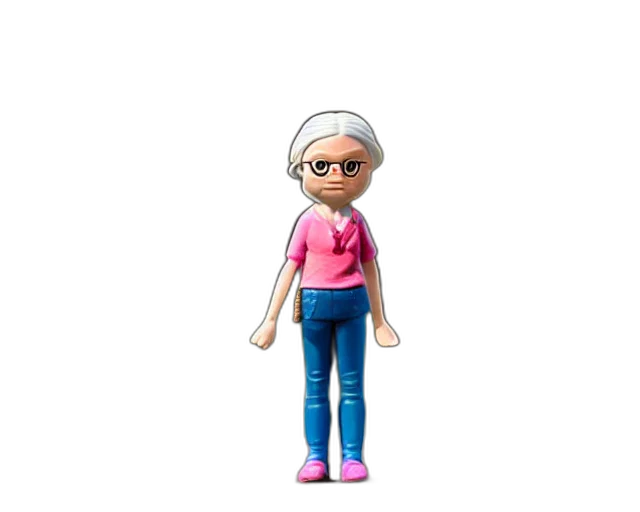 staff, 3d render, cartoon, concept art, pixel art, greta, thunberg, figurine transparent PNG cut-out